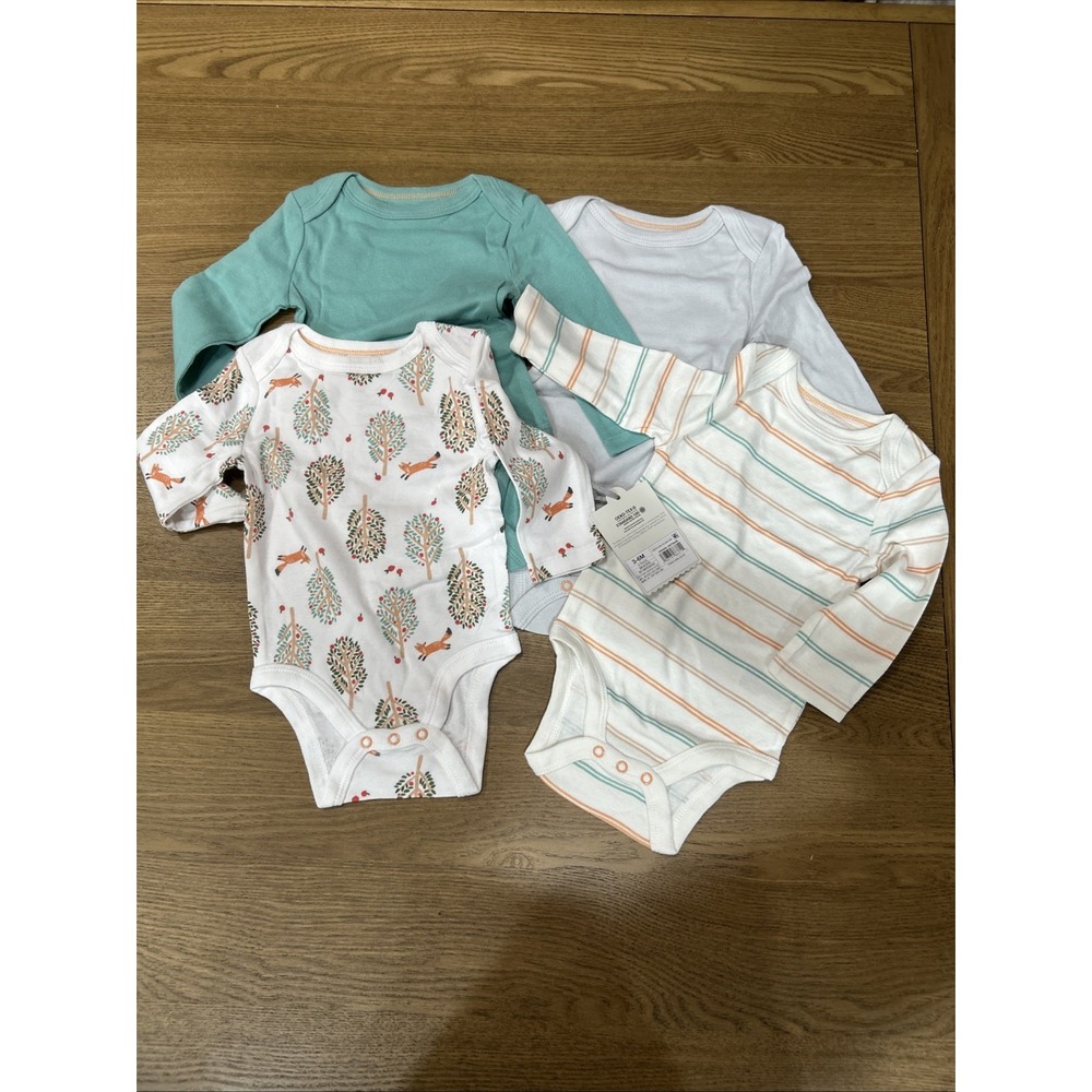 Cloud Island Baby Size 3-6 Months Long Sleeve Bodysuit 4pc Set